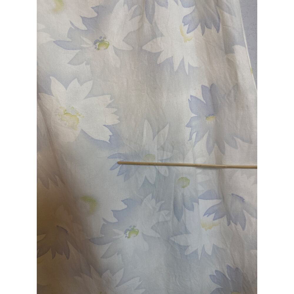 Vintage 90s Silk Linen Sunflower Midi Skirt Large Petites Cottage Countryside - Picture 3 of 7